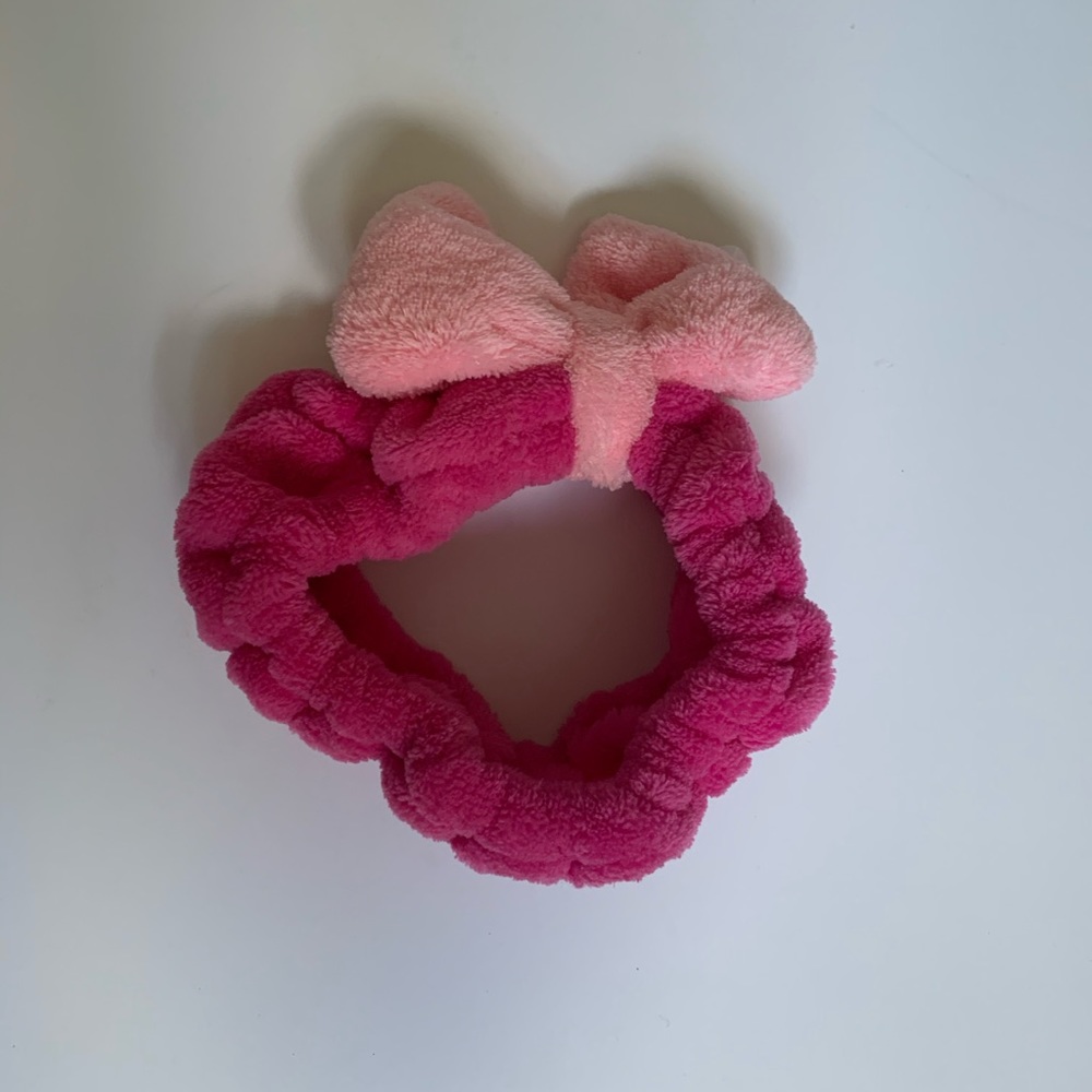 Pink fuzzy headband